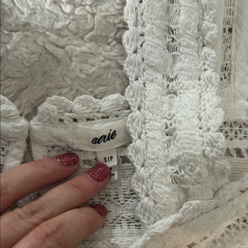 Aerie Ivory Crochet Lace Top - Picture 4 of 9